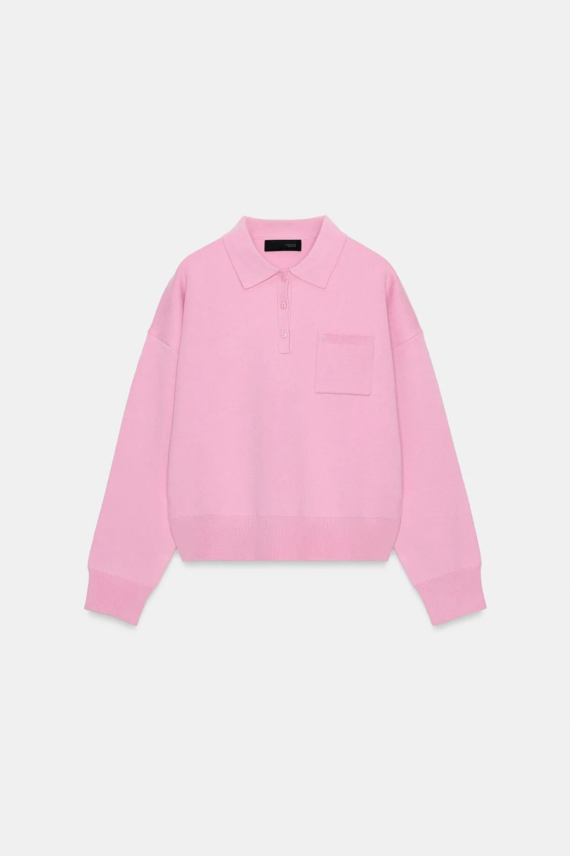 Zara - Pocket Knit Polo Shirt - Pastel Pink - Xl - Woman sold by Zara