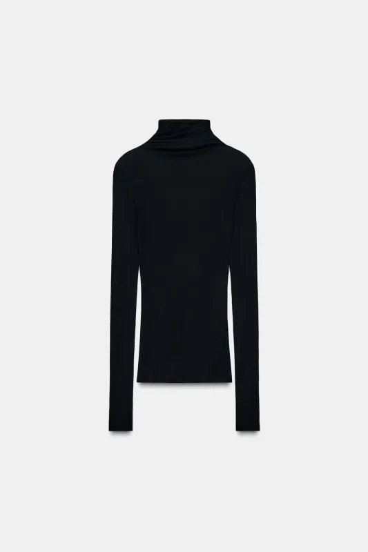Zara - Supima® Cotton T-Shirt - Black - M - Woman made by Zara