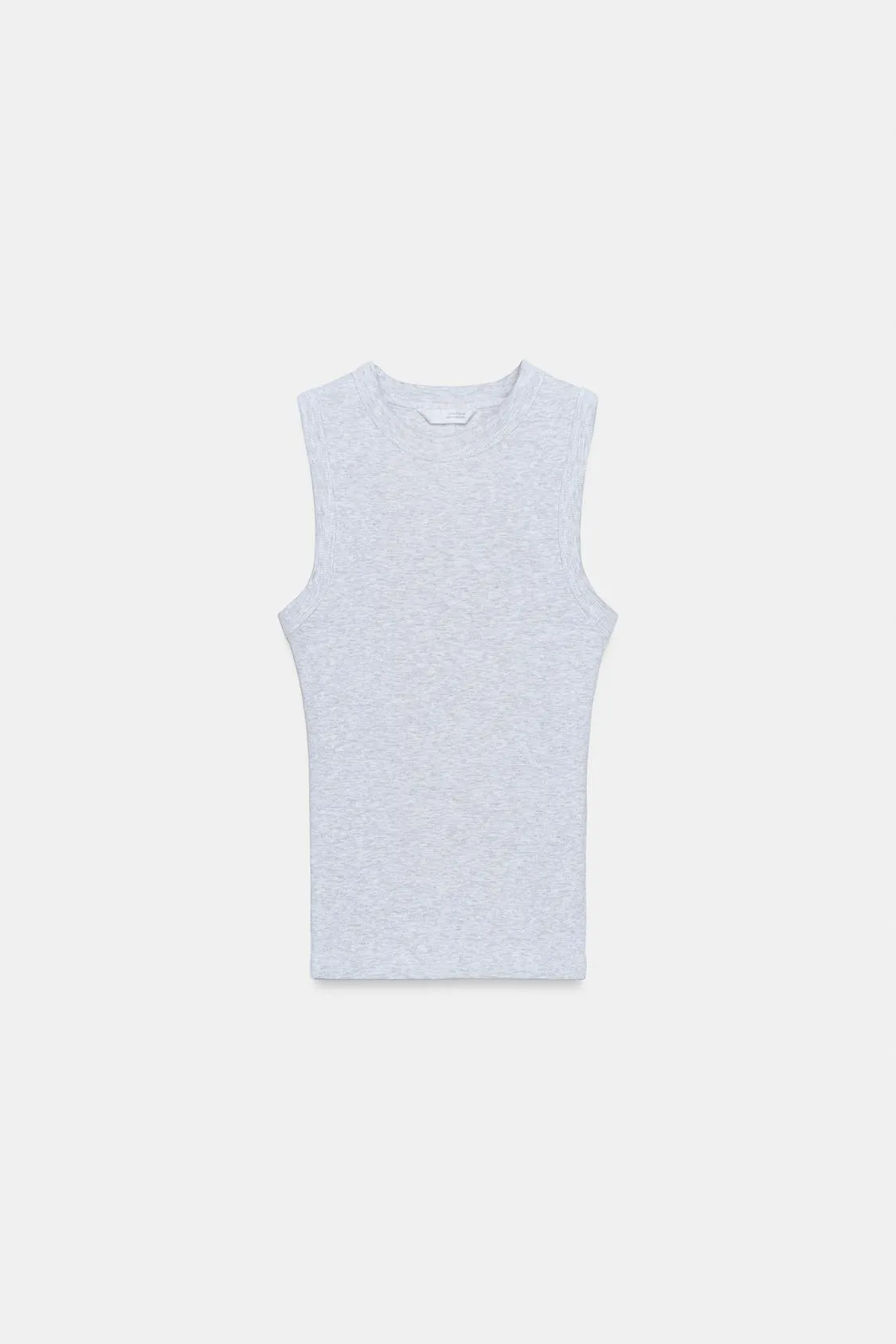 Zara - Rib Tank Top - White - M - Woman sold by Zara