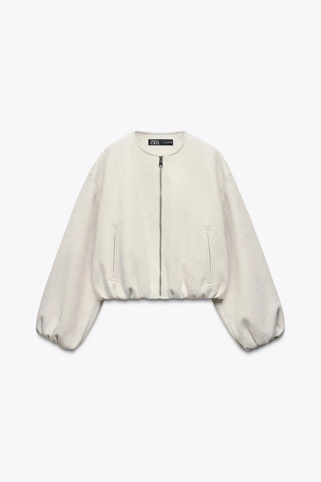 Zara - Soft Bomber Jacket - Ecru - Xl - Woman sold by Zara
