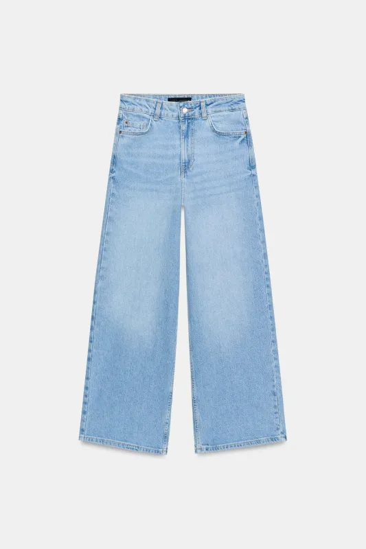 Zara - Z1975 High-Waisted Culotte Comfort Jeans - Blue - 25 (Us 0) - Woman made by Zara