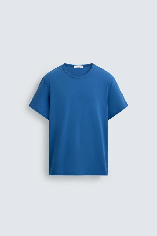 Zara - Regular Fit T-Shirt - Bluish - L - Man made by Zara