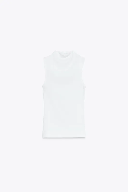 Zara - Sleeveless Top - Brown - L - Woman made by Zara