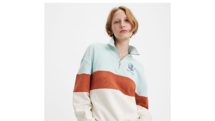 Graphic Rue 1/4 Zip Crewneck Sweatshirt made by Levi's