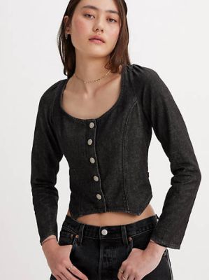 Weston Denim Long Sleeve Corset Blouse sold by Levi's