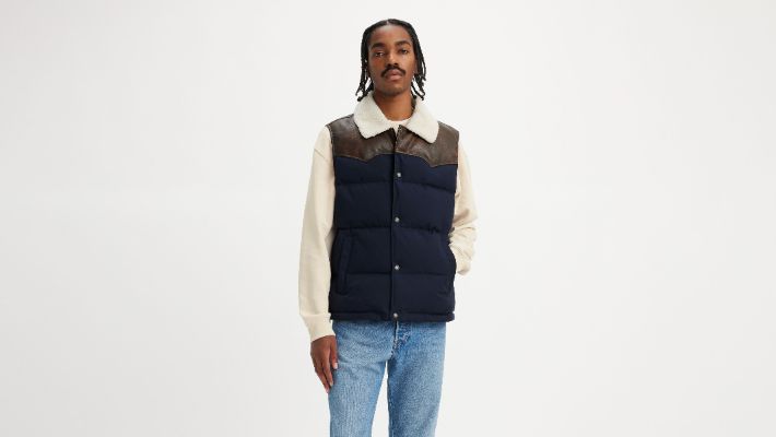 Out West Faux Leather Mixed Media Vest sold by Levi's