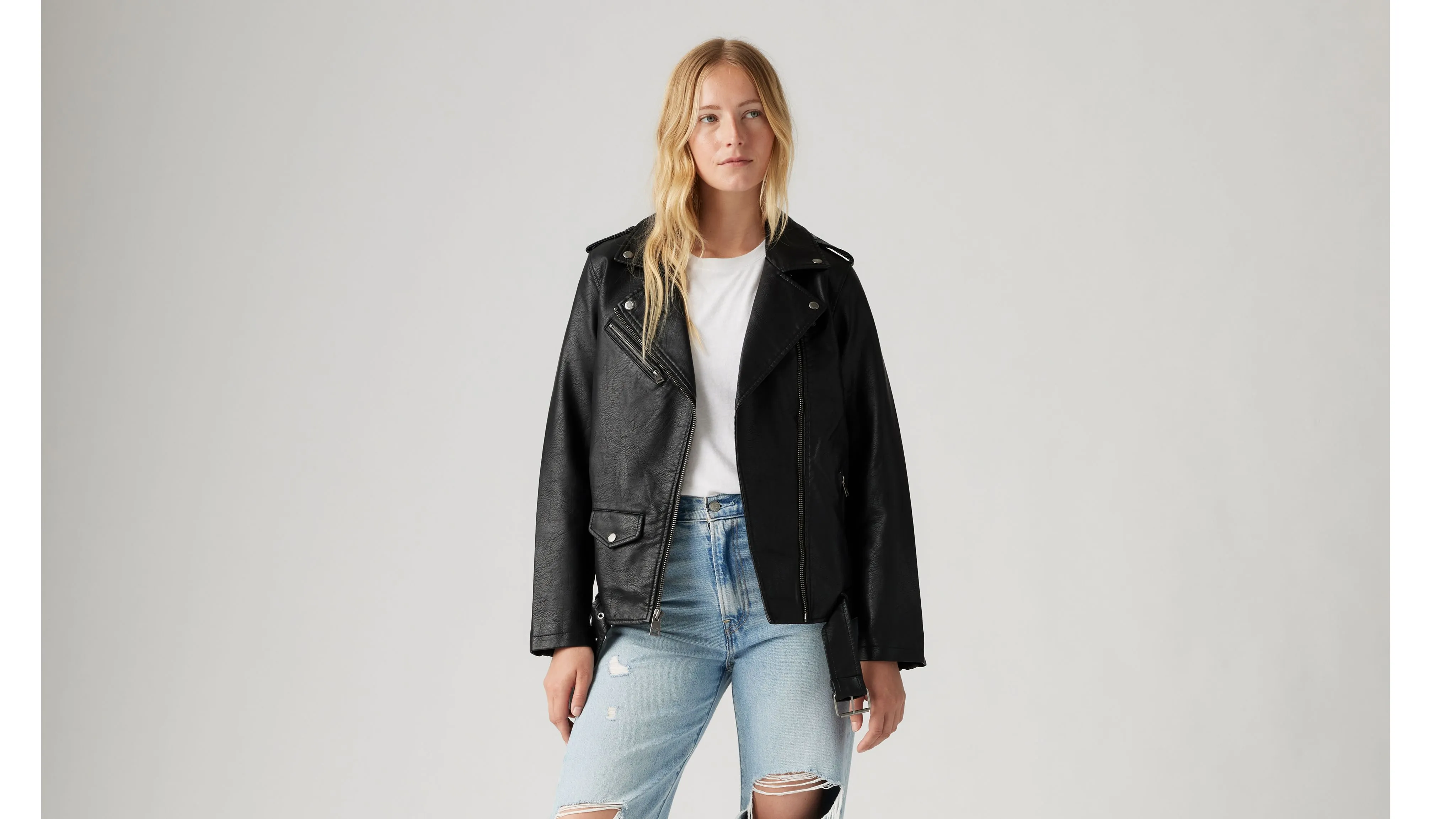 Longline Faux Leather Moto Jacket sold by Levi's