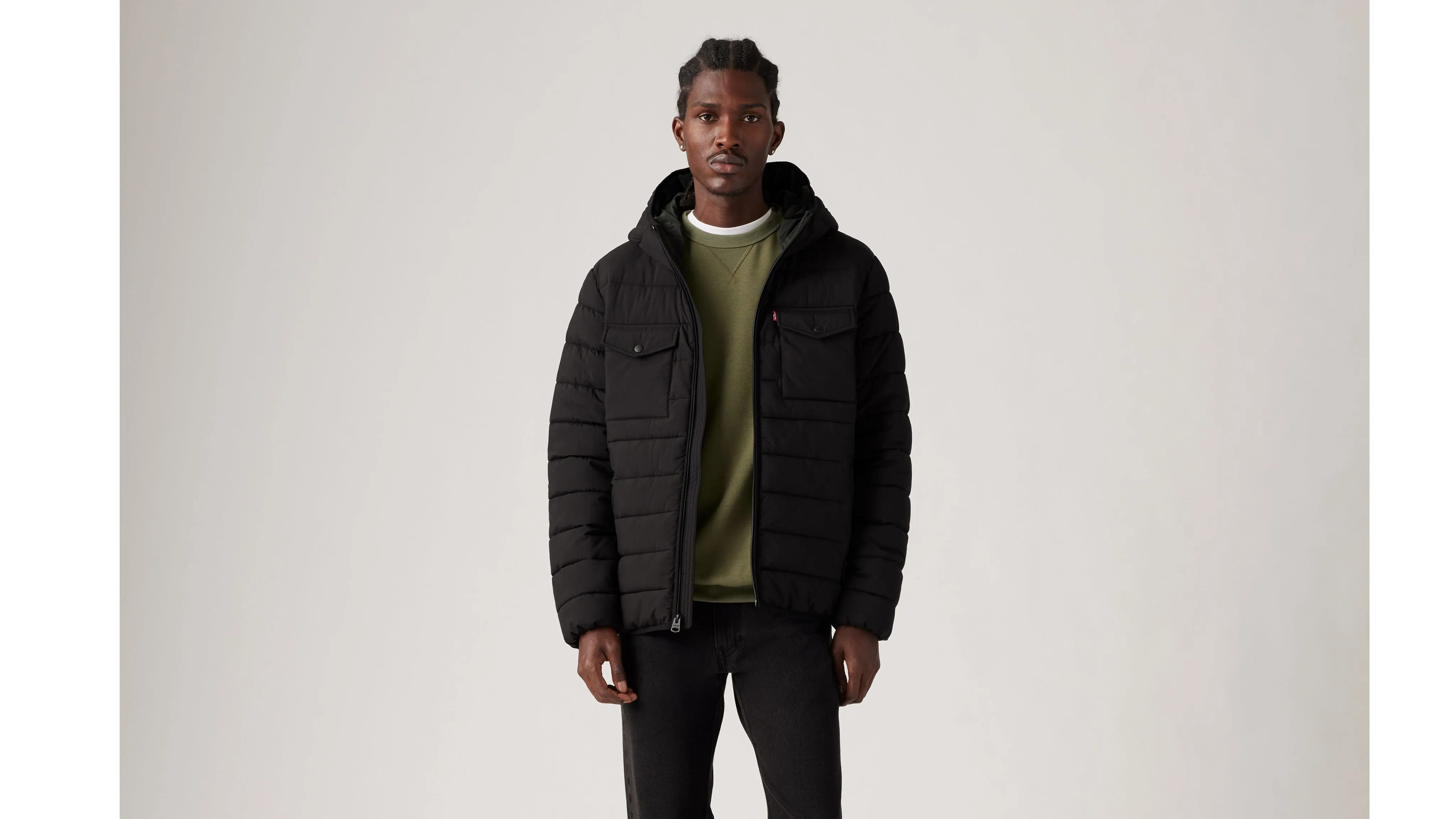 Hooded 2 Chest Pocket Puffer Jacket sold by Levi's product image thumbnail 2