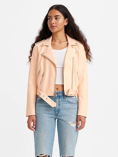 Belted Faux Leather Moto Jacket sold by Levi's