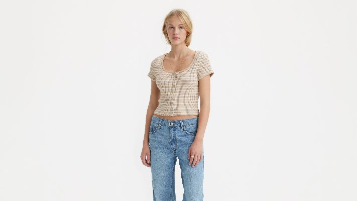 Short Sleeve Britt Snap Front Top sold by Levi's