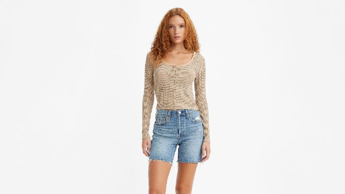 Britt Long Sleeve Snap Front Top sold by Levi's
