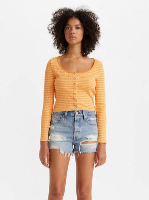 Britt Long Sleeve Snap Front Top sold by Levi's