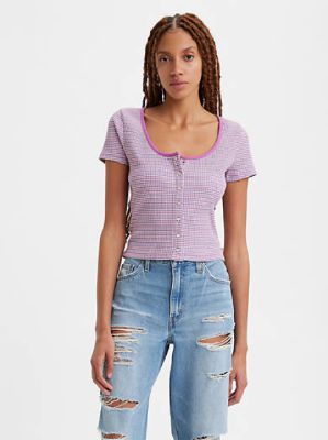 Short Sleeve Britt Snap Front Top sold by Levi's