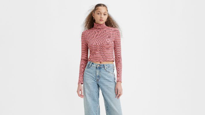 Moon Ribbed Turtleneck Top sold by Levi's