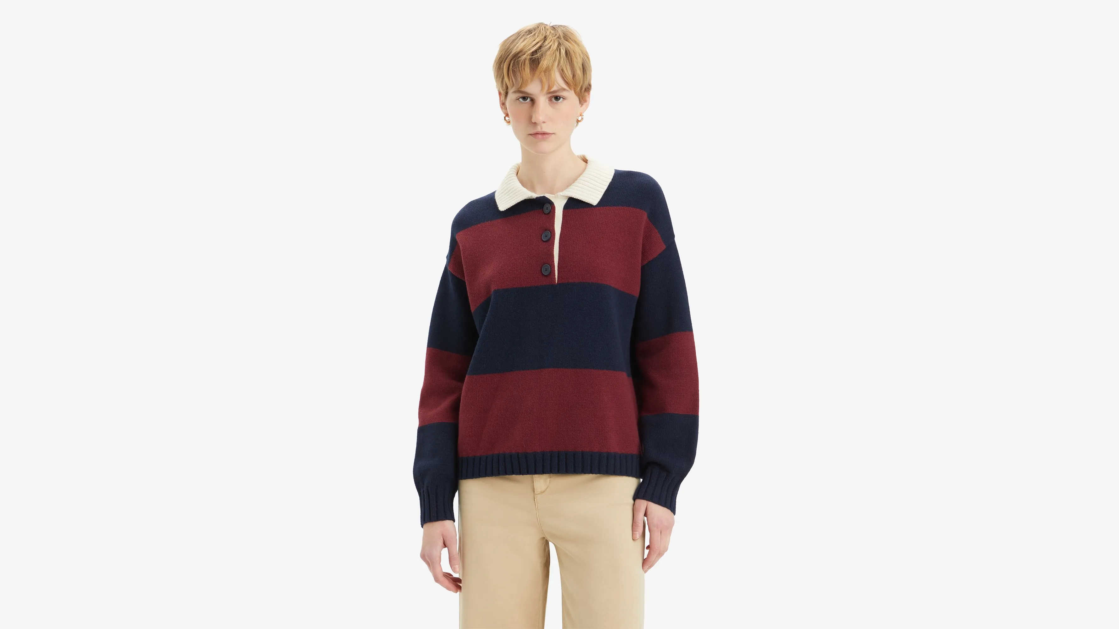 Ivy League Striped Polo Sweater sold by Levi's