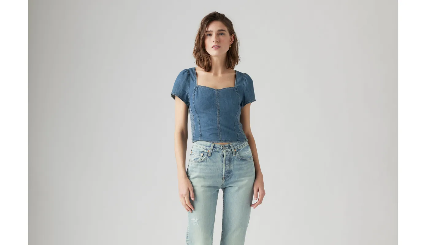 Ophelia Short Sleeve Denim Corset sold by Levi's