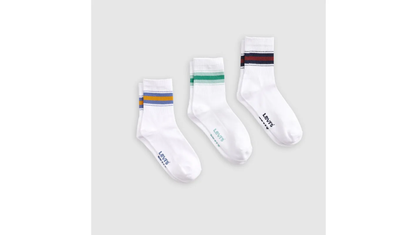 Varsity Stripe Short Cut Socks (3-Pack) sold by Levi's