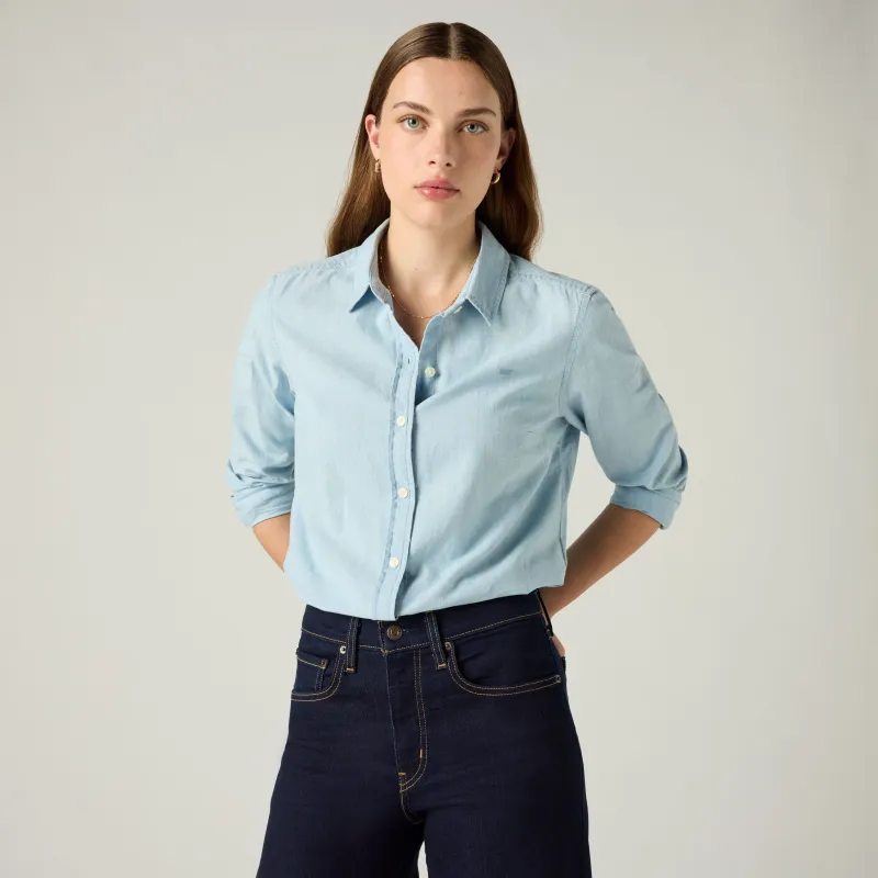Levi's Classic Shirt - Women's - M - Blue made by Levi's