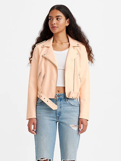 Belted Faux Leather Moto Jacket sold by Levi's