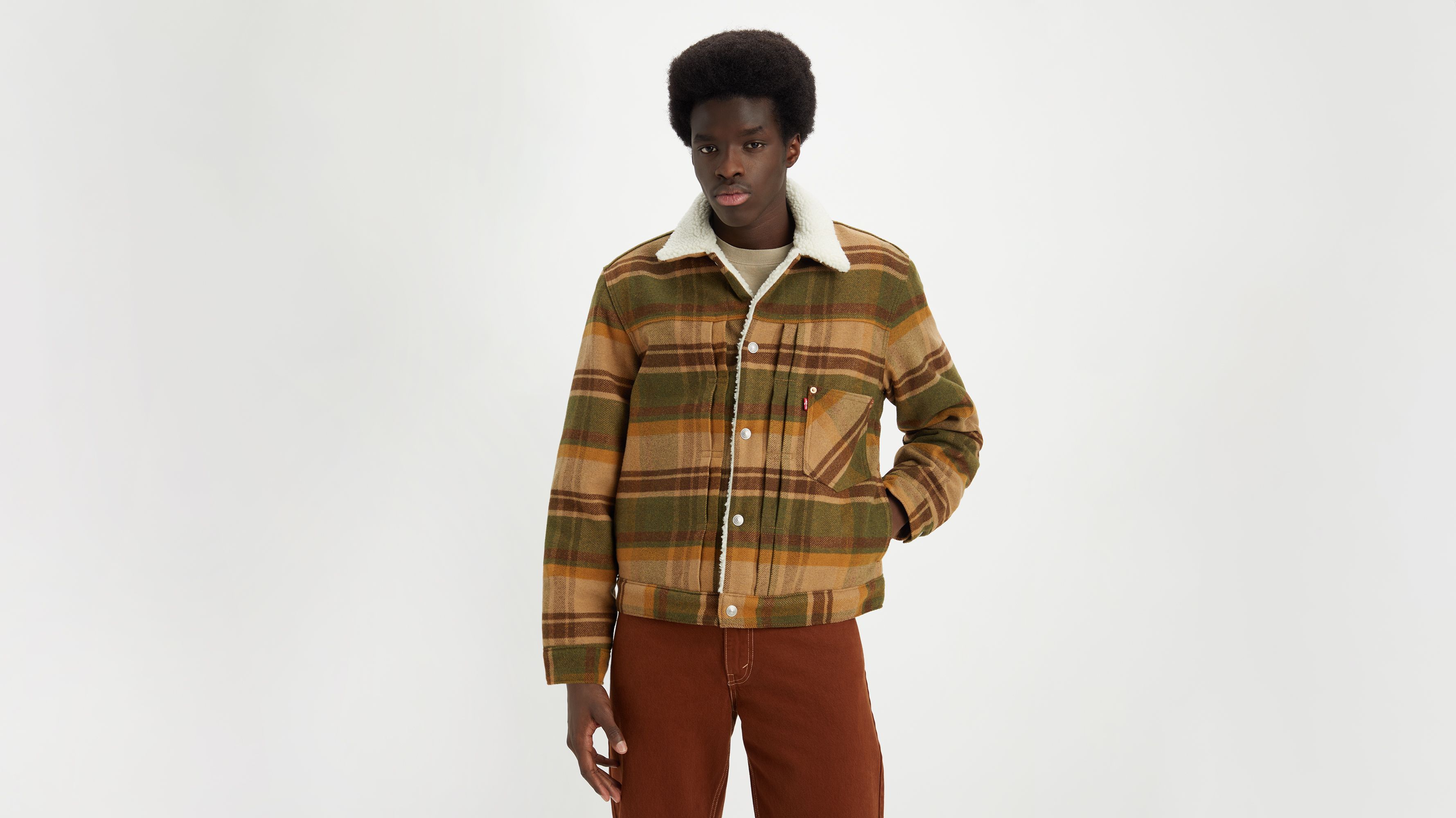 Type I Plaid Sherpa Trucker Jacket sold by Levi's product image thumbnail 2