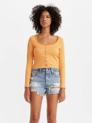 Britt Long Sleeve Snap Front Top sold by Levi's