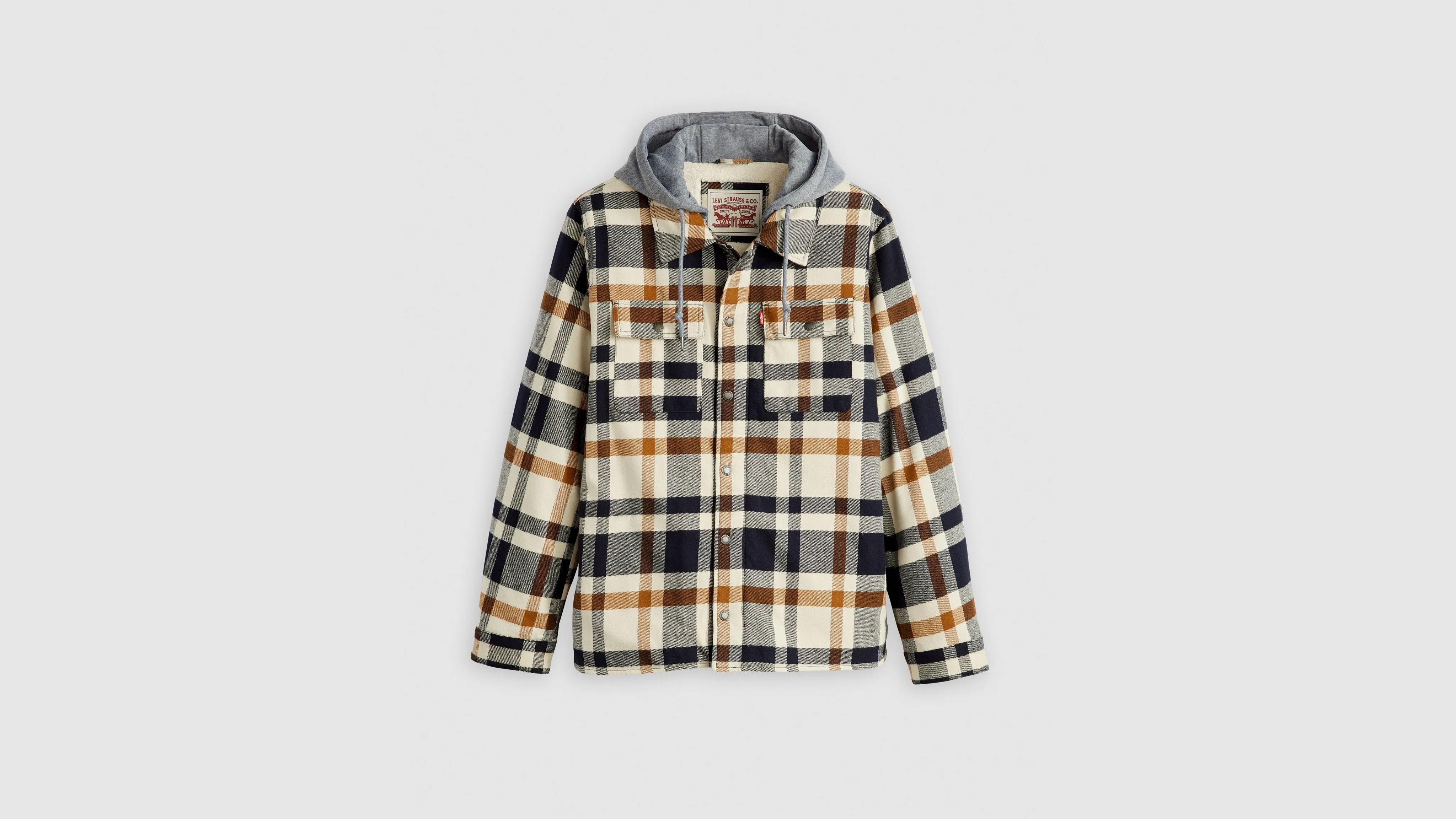 Cotton Plaid Sherpa Lined Shacket sold by Levi's product image thumbnail 3
