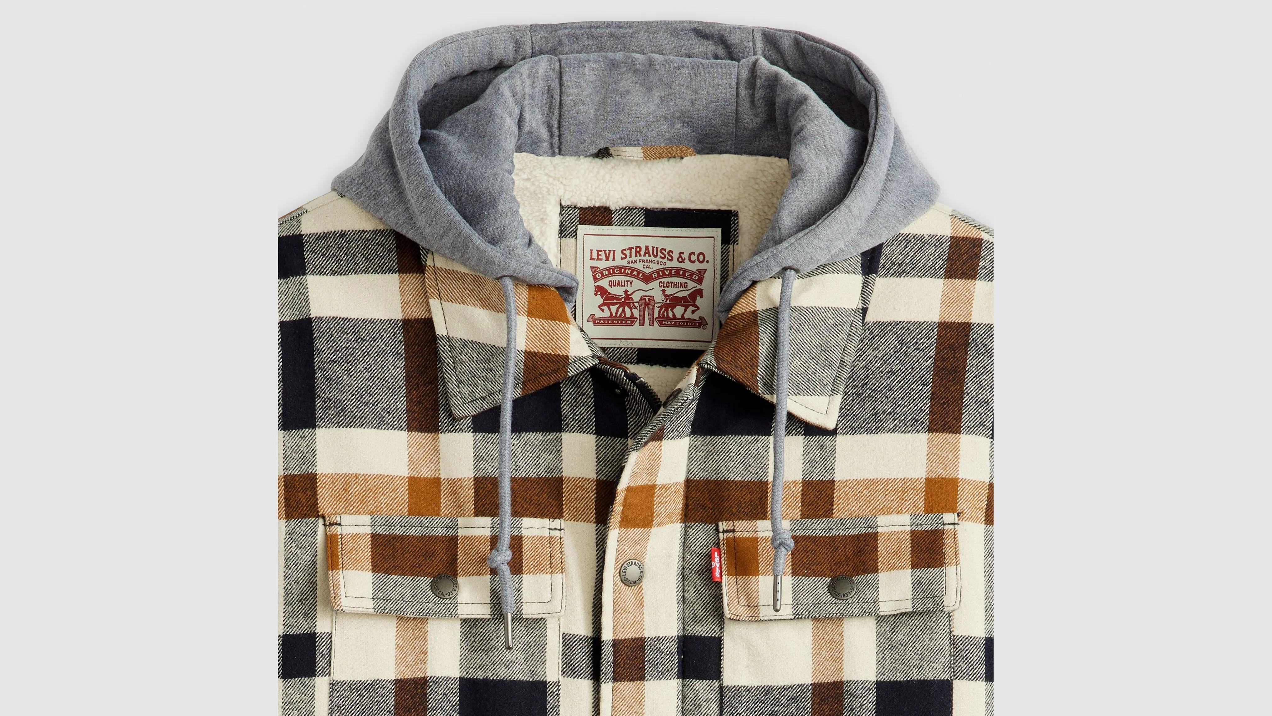 Cotton Plaid Sherpa Lined Shacket sold by Levi's product image thumbnail 4
