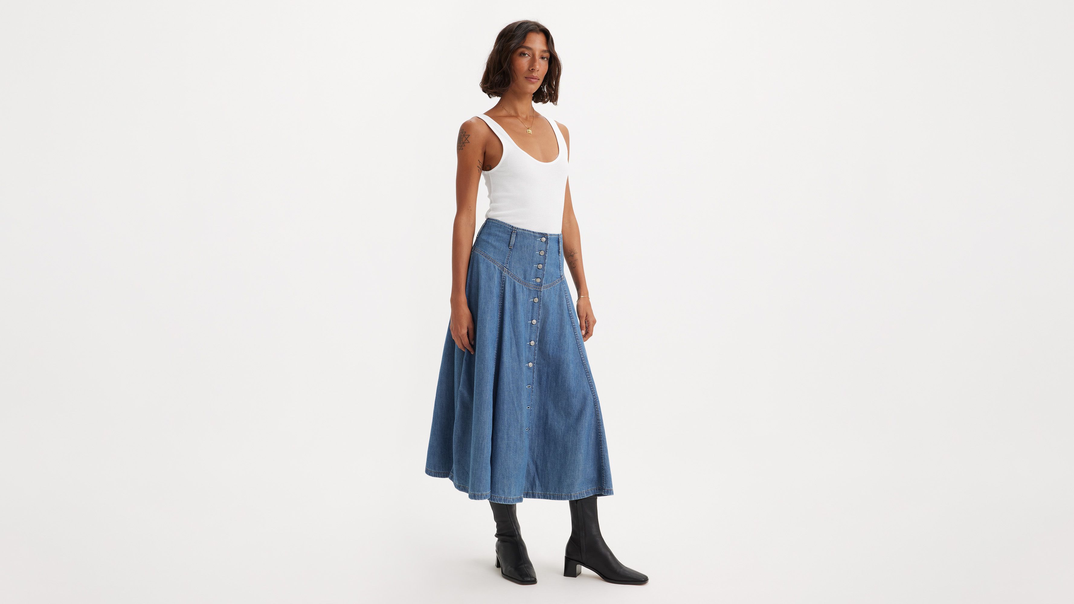 Button Front Circle Skirt sold by Levi's product image thumbnail 5