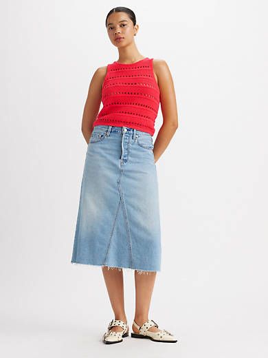 High Rise A-Line Skirt sold by Levi's