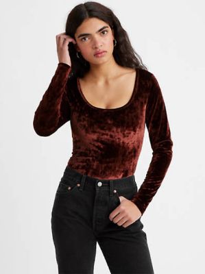 Bodega Long Sleeve Velvet Open Neck Shirt sold by Levi's