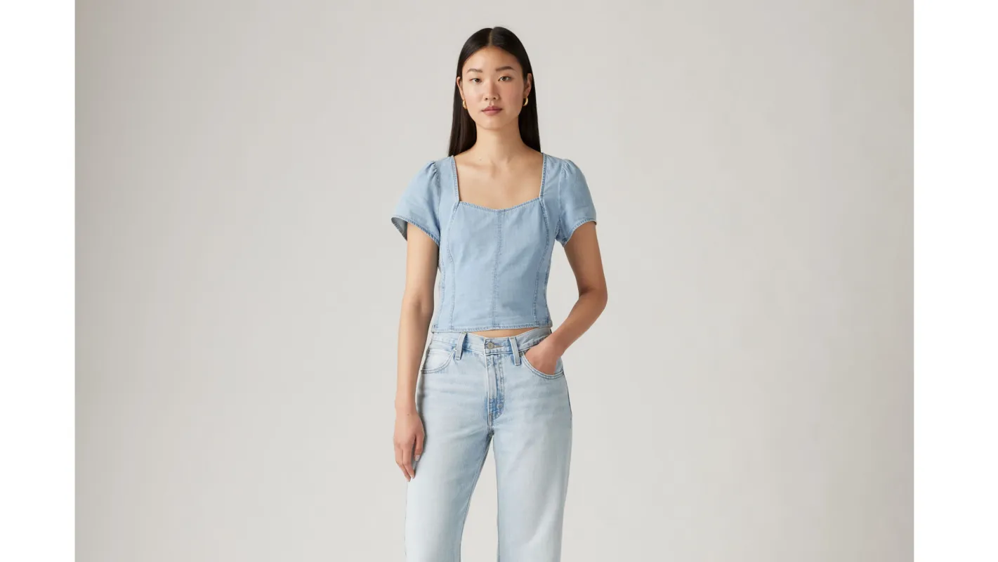 Ophelia Short Sleeve Denim Corset sold by Levi's