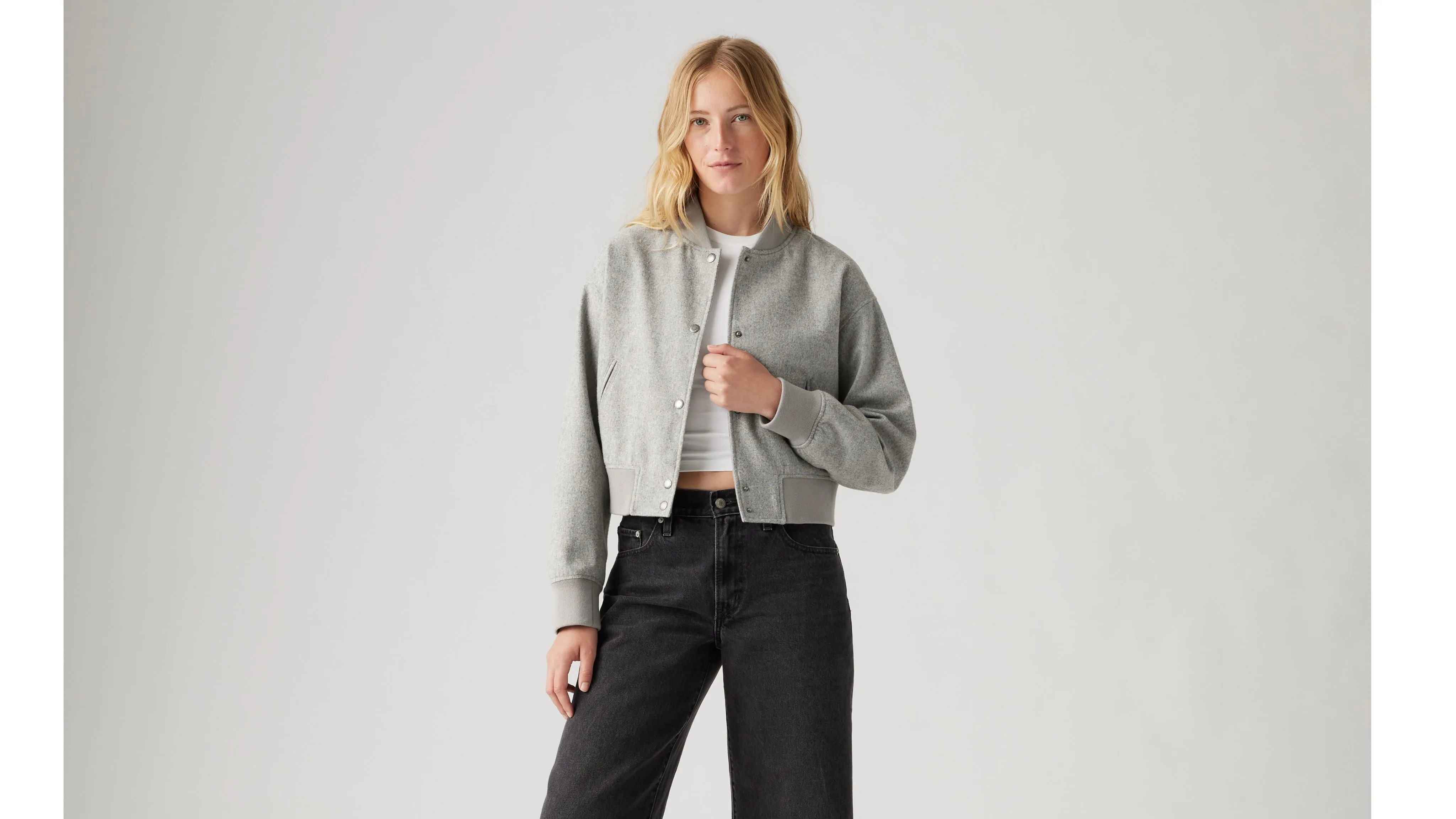 Cropped Varsity Bomber Jacket sold by Levi's