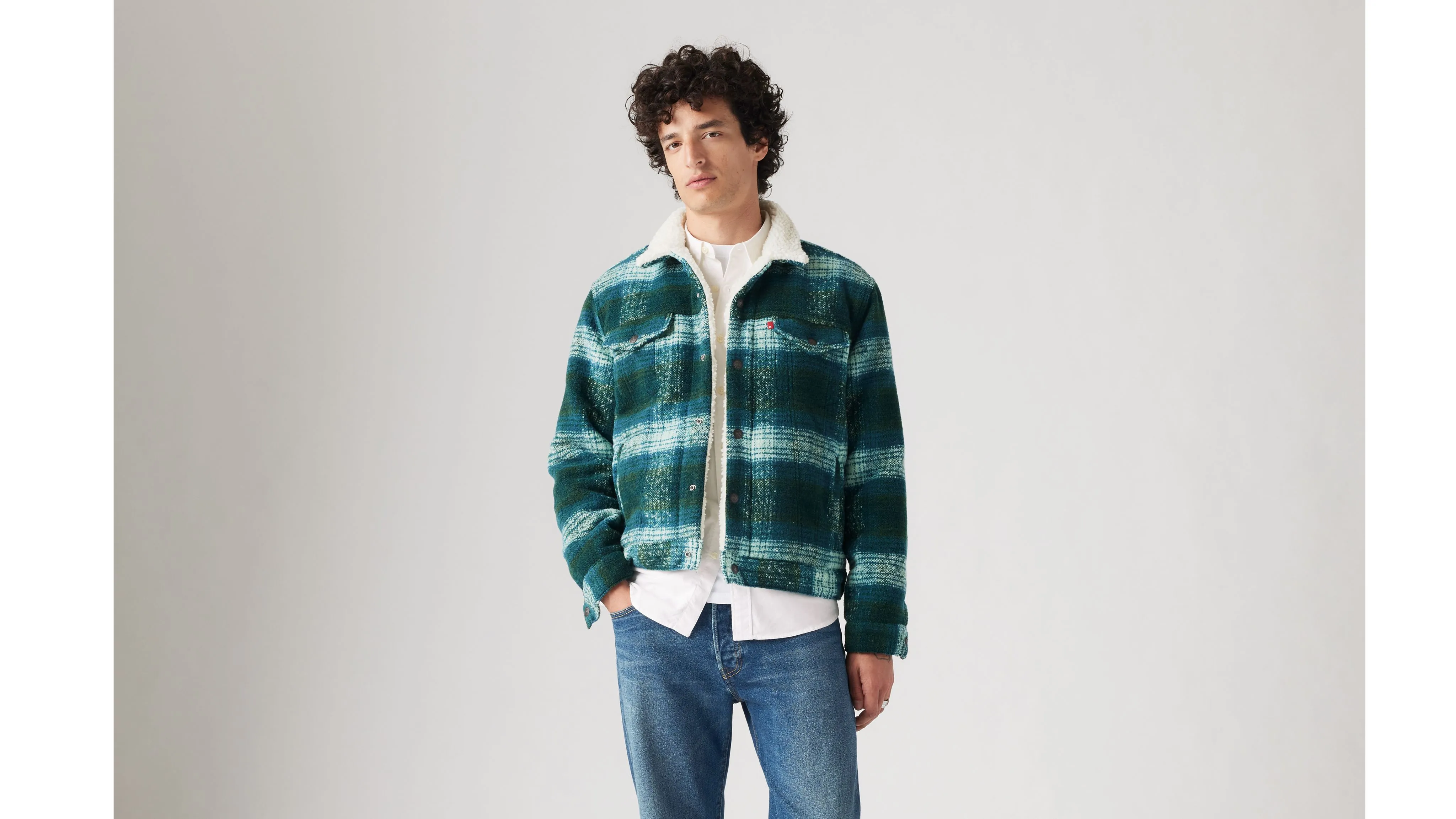 Plaid Type III Sherpa Trucker Jacket sold by Levi's product image thumbnail 2
