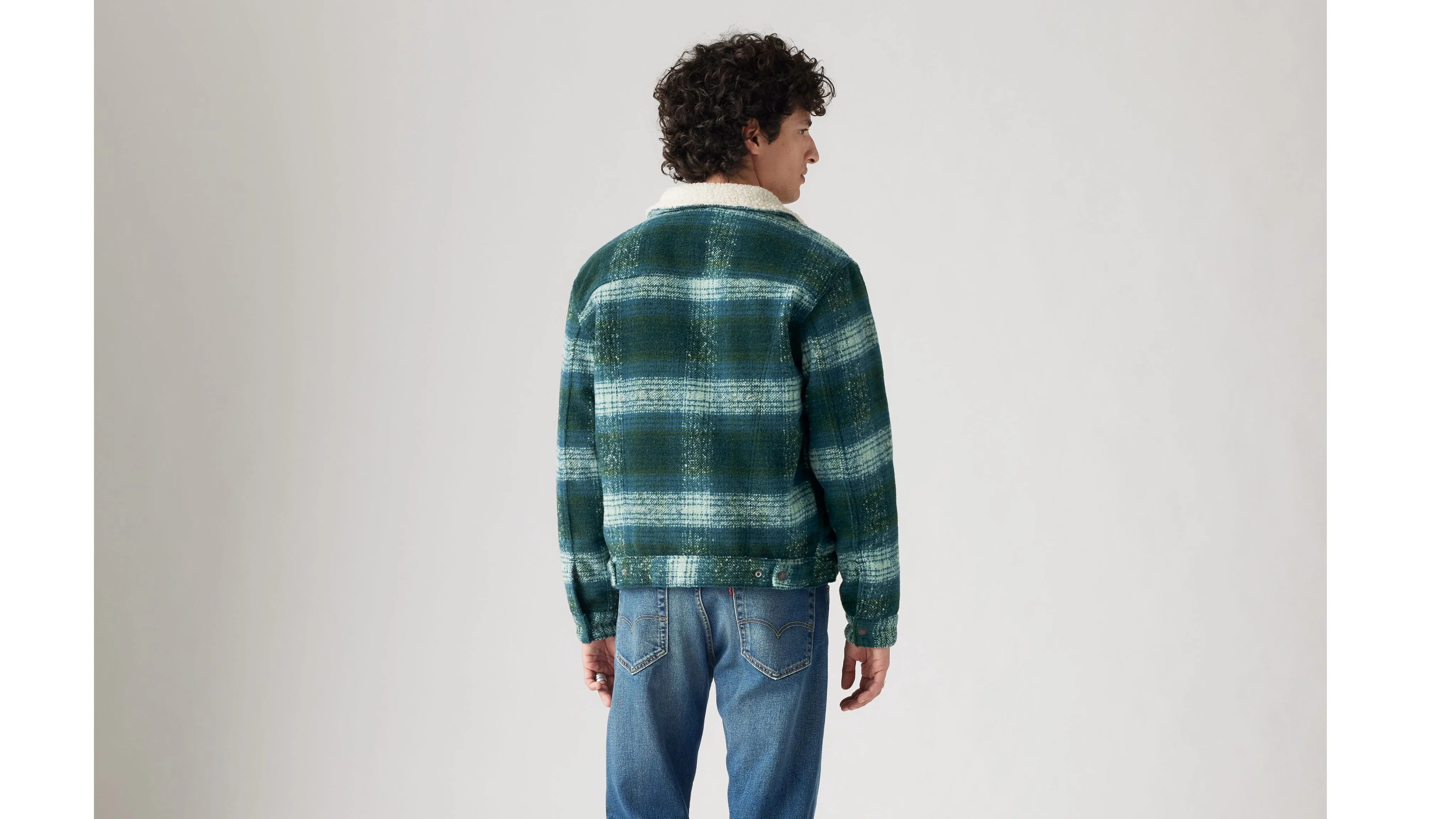 Plaid Type III Sherpa Trucker Jacket sold by Levi's product image thumbnail 3