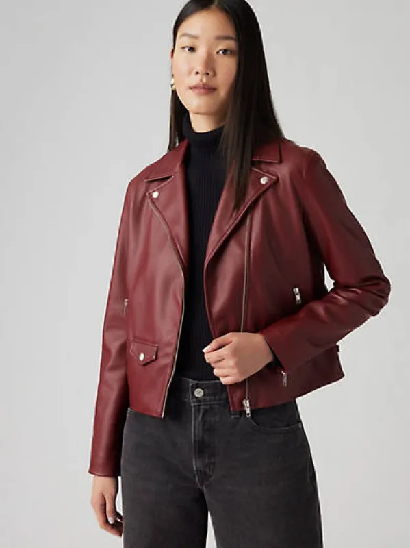 Lelou Shrunken Moto Jacket made by Levi's