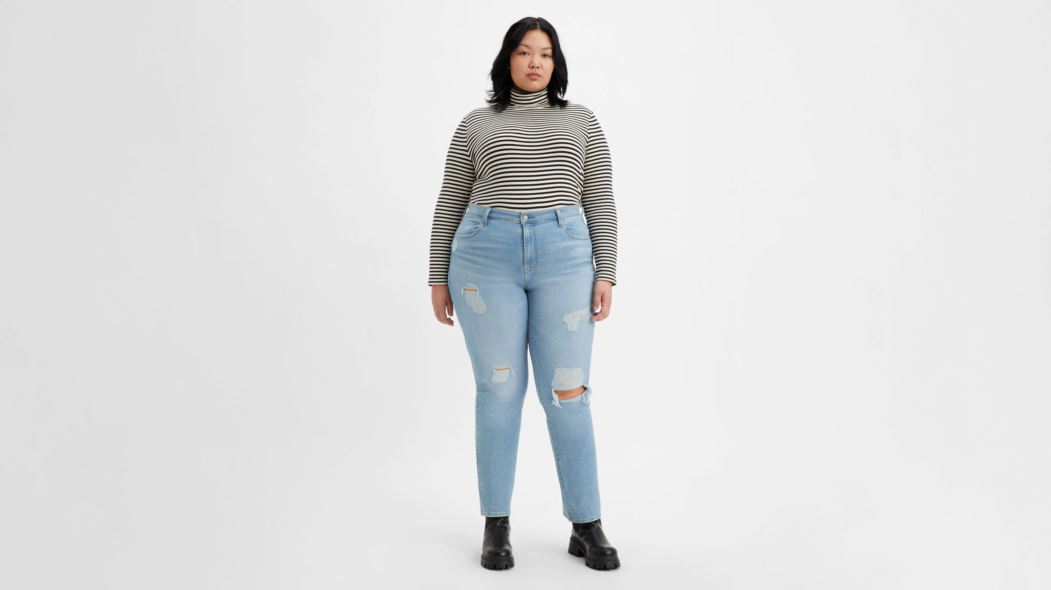 724 High Rise Slim Straight Fit Women's Jeans (Plus) sold by Levi's