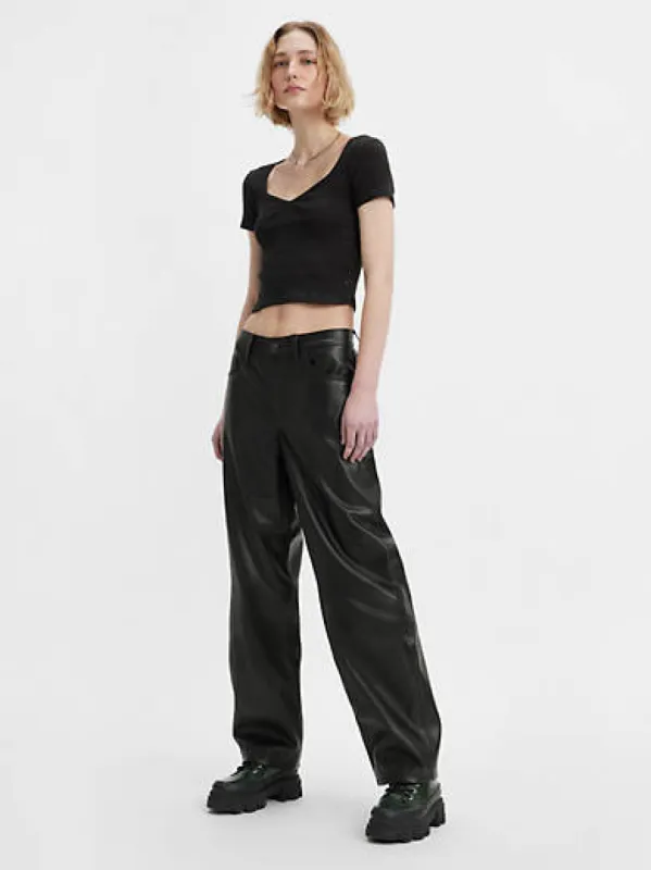 Faux Leather Baggy Dad Women's Pants made by Levi's