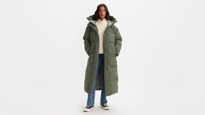Extra Long Quilted Hooded Parka Coat sold by Levi's
