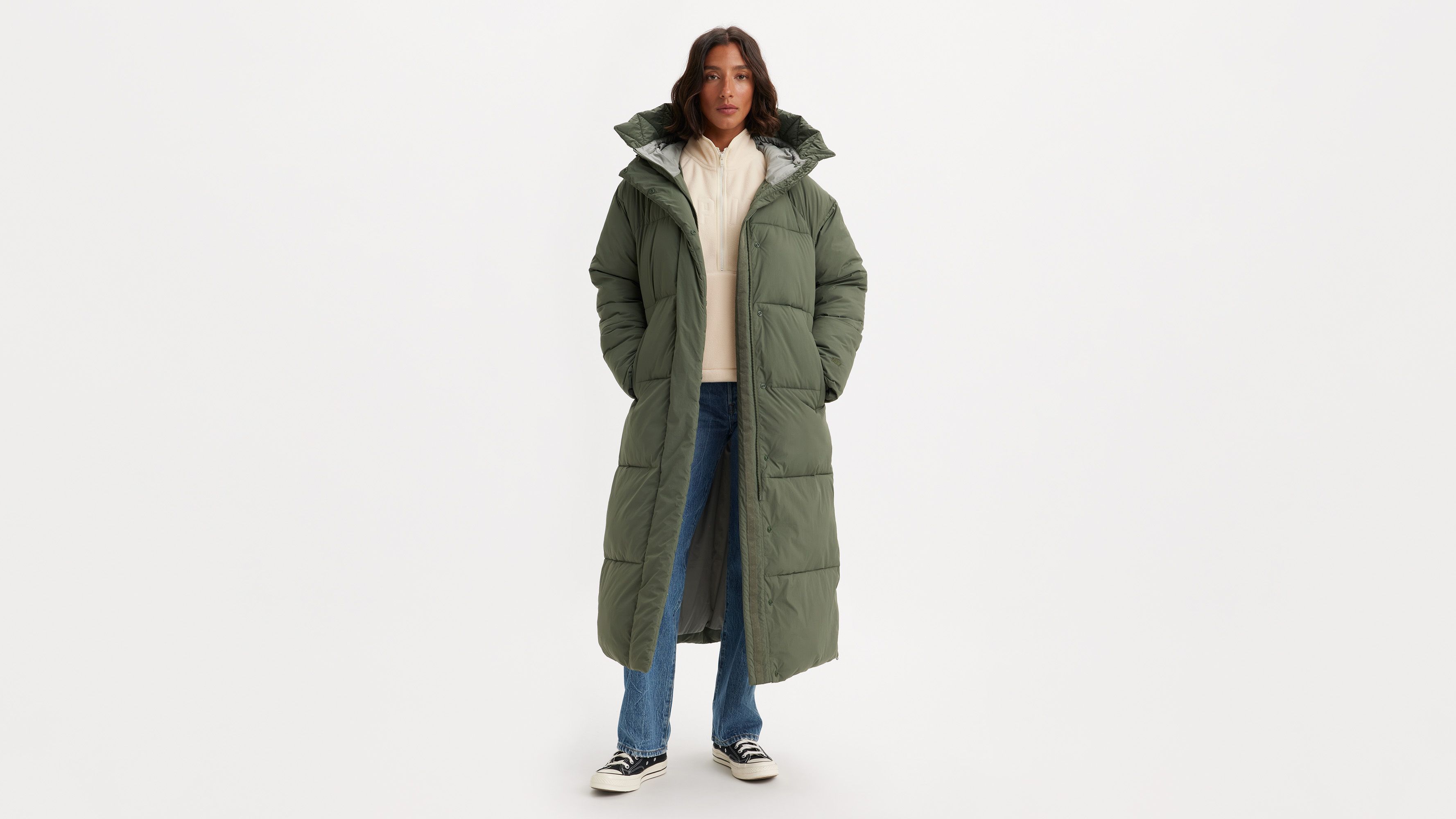 Extra Long Quilted Hooded Parka Coat sold by Levi's