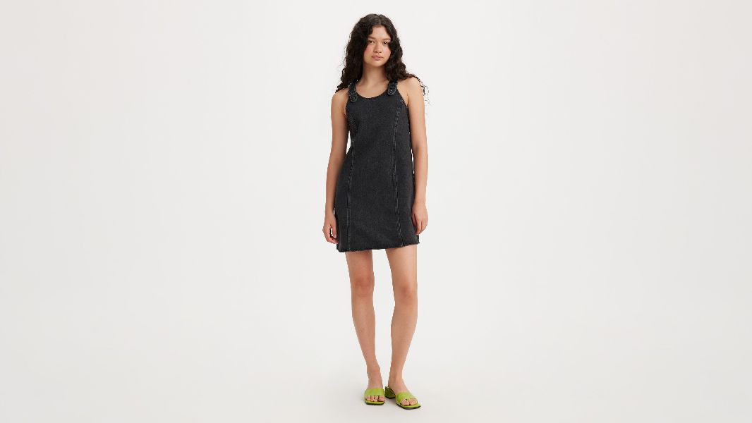 alyssa denim jumper dress Alyssa Denim Jumper Dress