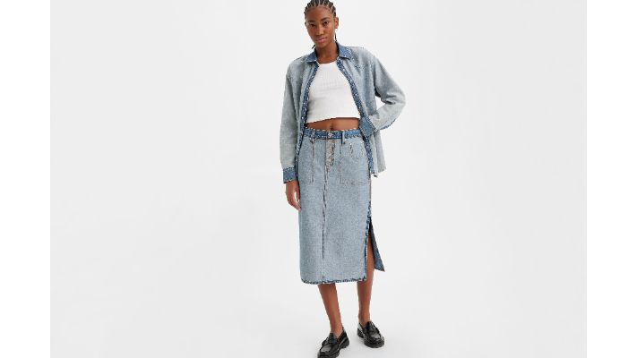 Reverse Side Slit Skirt sold by Levi's