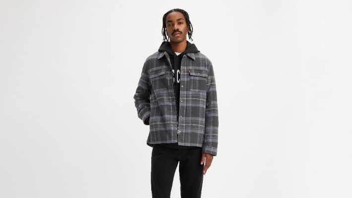 Cotton Plaid Quilted Lining Shacket sold by Levi's