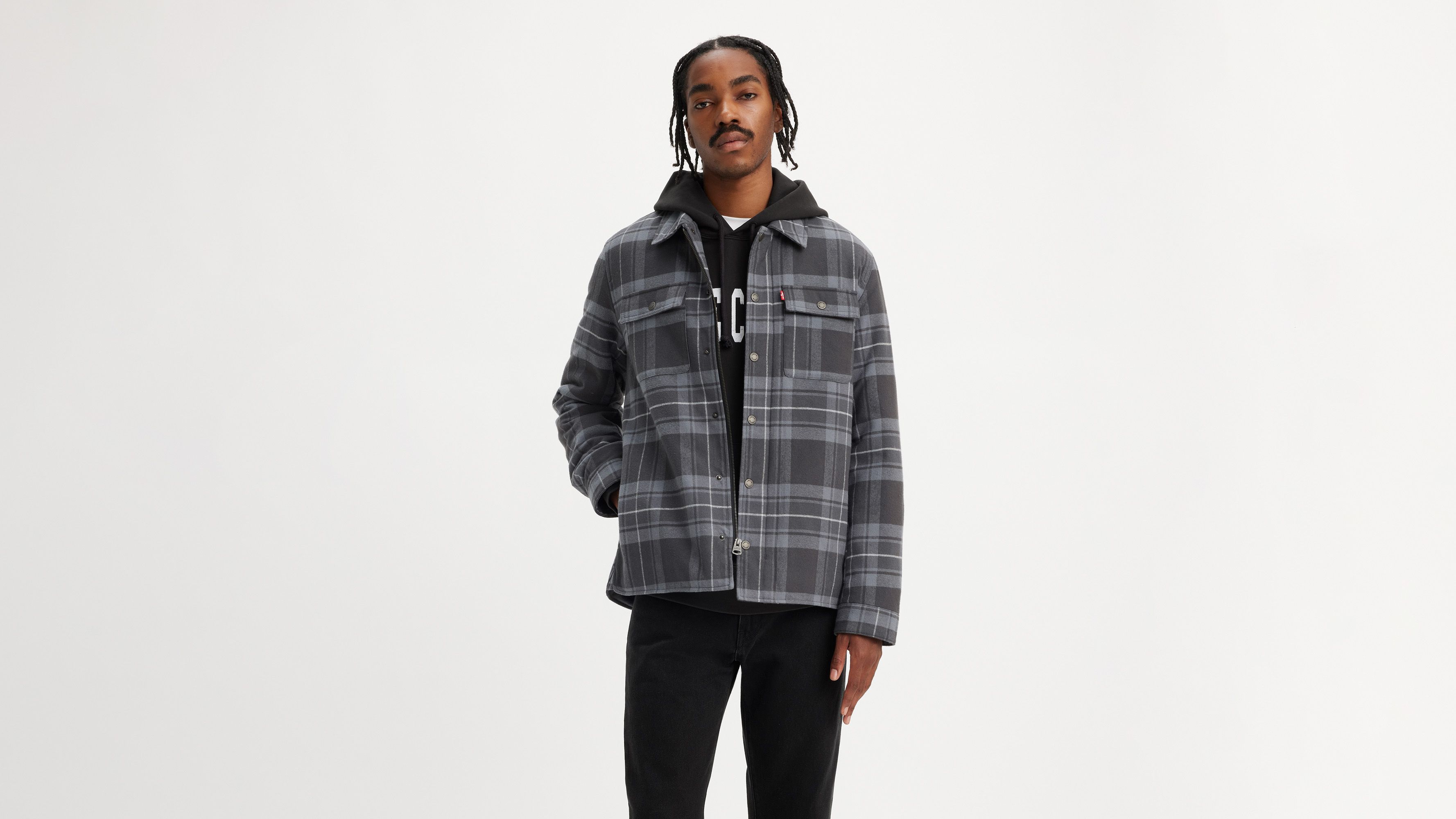 Cotton Plaid Quilted Lining Shacket sold by Levi's