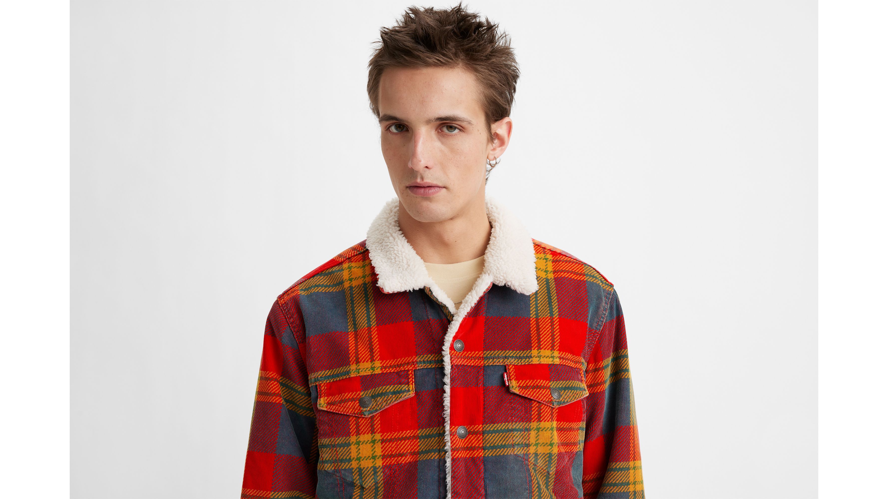 Plaid Corduroy Type III Sherpa Trucker Jacket sold by Levi's product image thumbnail 3