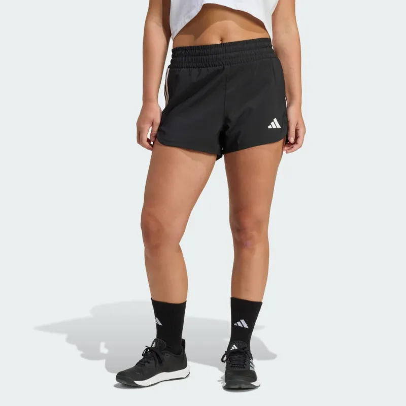 adidas Pacer Workout Woven High Rise Shorts Black L/G 3" - Women Workout Shorts made by Adidas