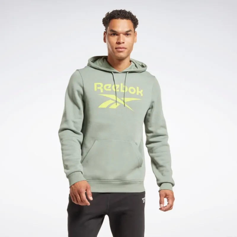 Reebok Apparel Men Reebok Identity Fleece Stacked Logo Pullover Hoodie HARGRN sold by Reebok