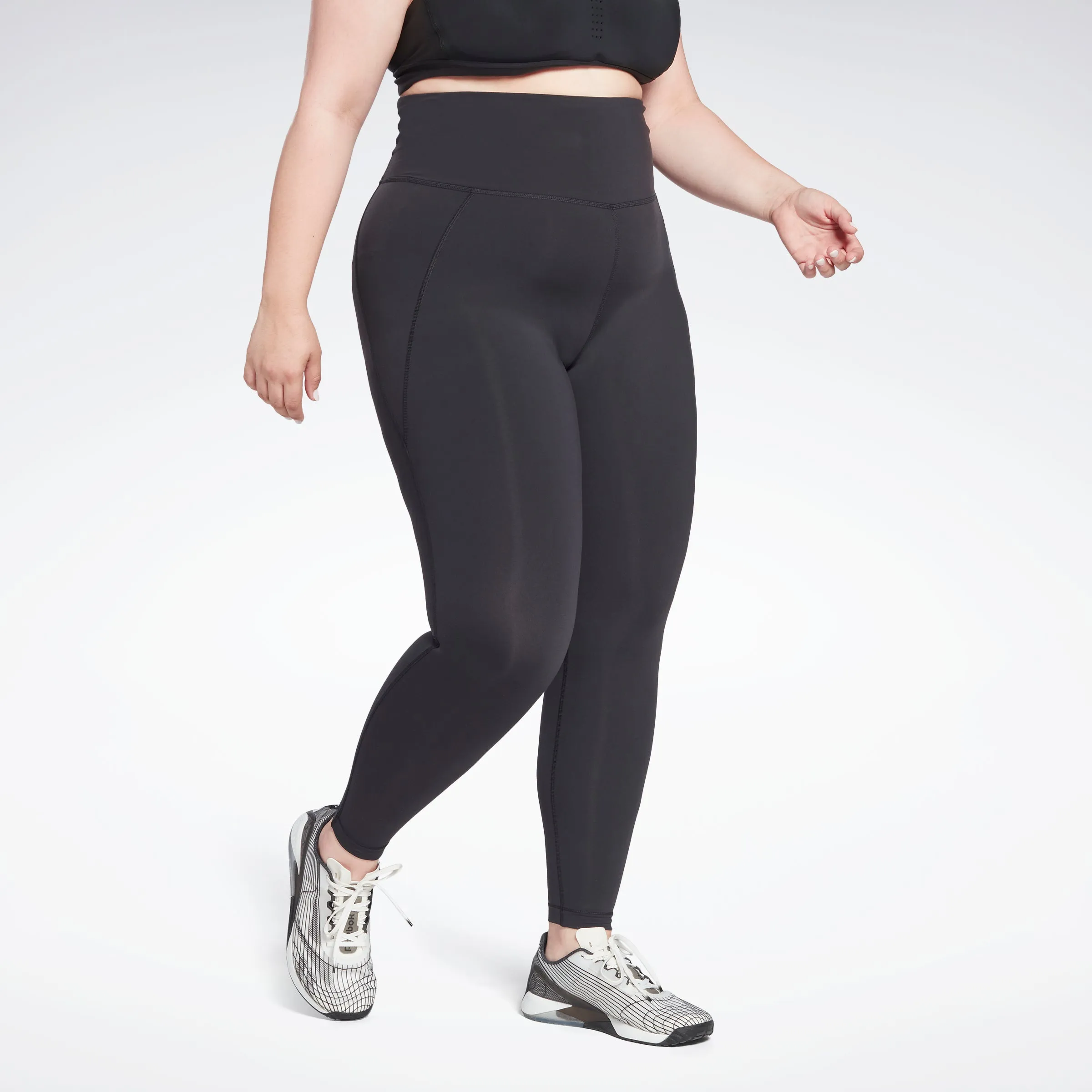 Reebok Apparel Women Lux High-Waisted Leggings (Plus Size) Black sold by Reebok
