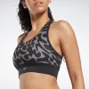 Reebok Apparel Women Running Printed Sports Bra Black sold by Reebok
