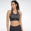 Reebok Apparel Women Running Printed Sports Bra Black sold by Reebok