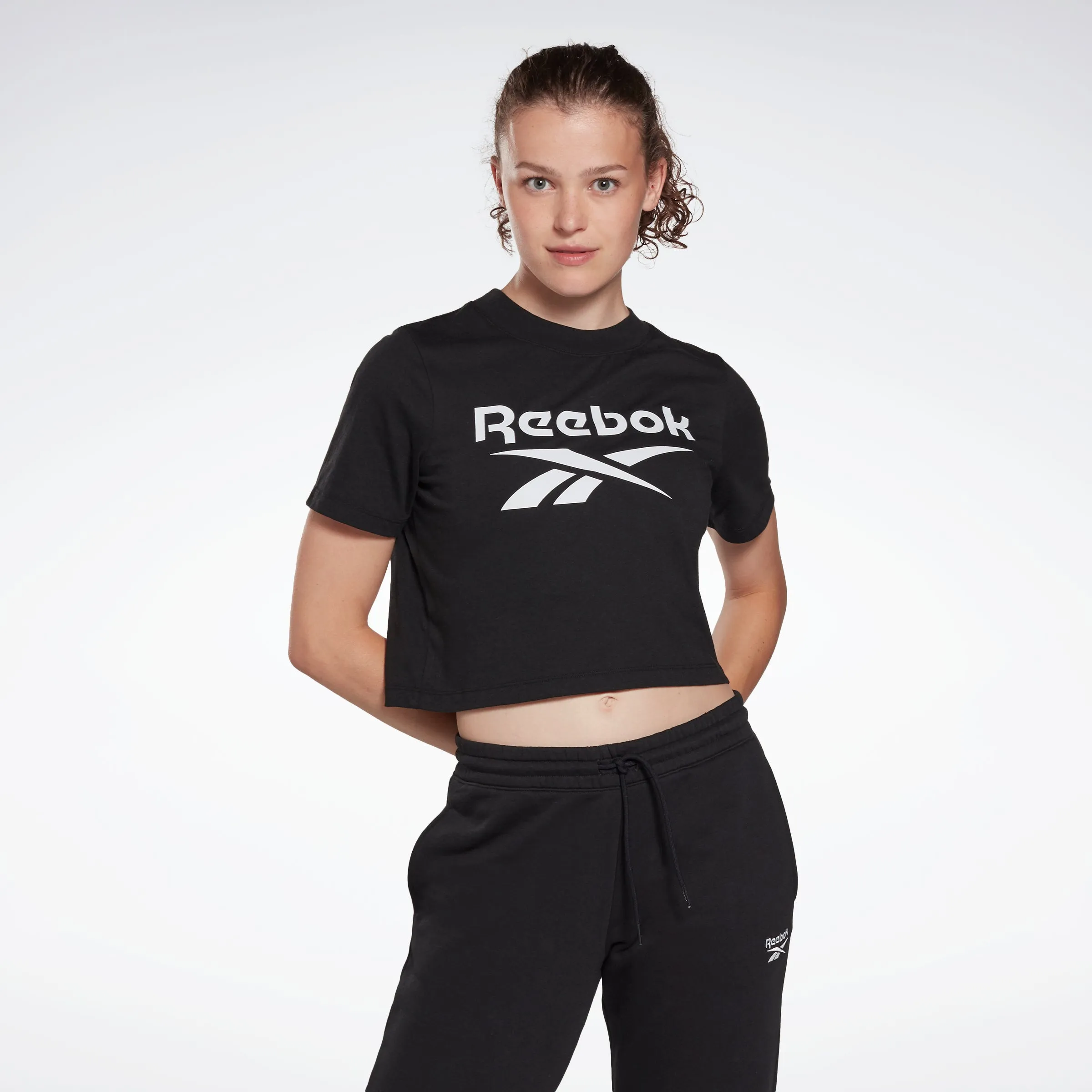 Reebok Apparel Women Reebok Identity Cropped T-Shirt Black sold by Reebok
